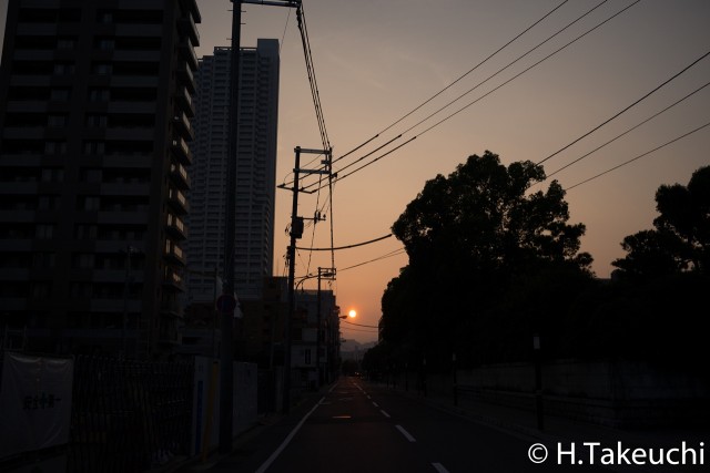 夕日（幟町中学校付近より） 1/1600 F8 ISO400